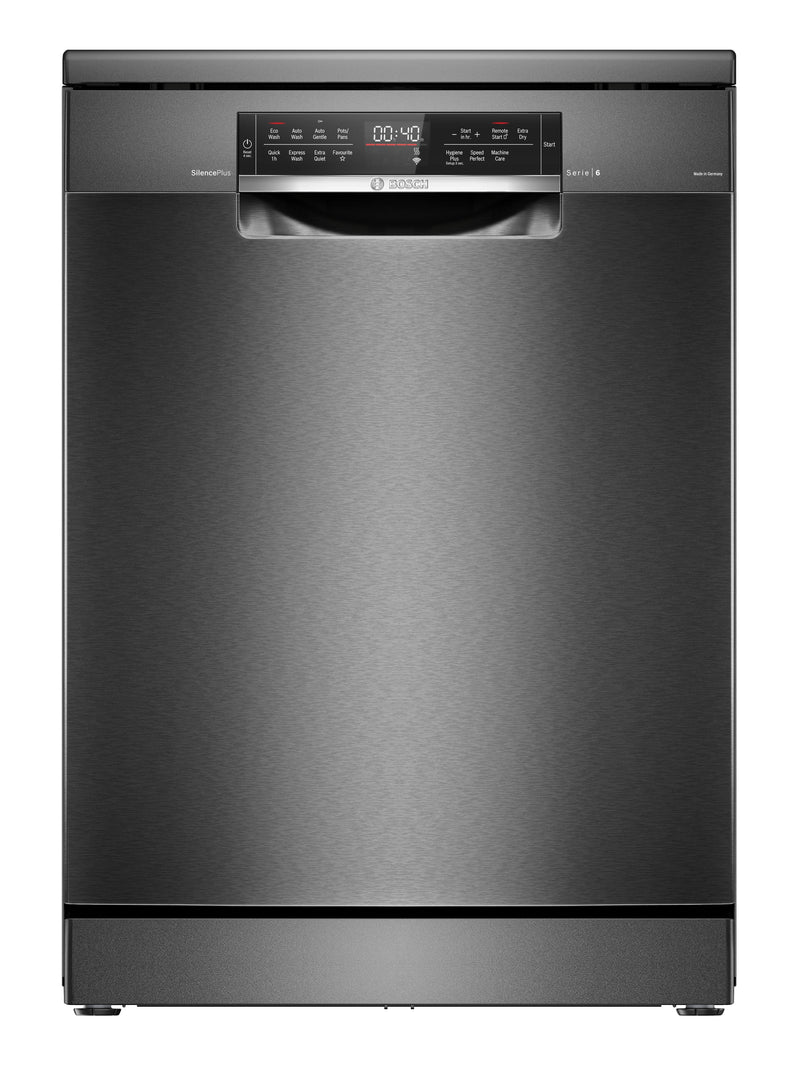 Bosch SMS6HCB01A Series 6 60cm Wide Black Stainless Steel Freestanding Dishwasher