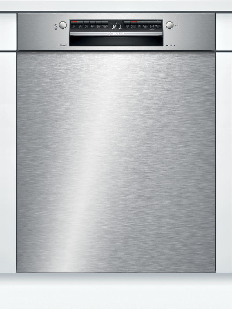 Bosch SMU4HTS01A Series 4 Stainless Steel 60cm Wide Built-Under Dishwasher