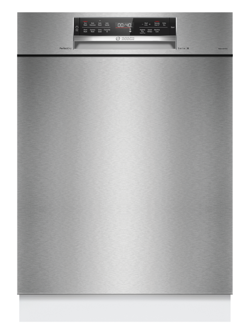 Bosch SMU8ZCS01A Series 8 Stainless Steel 60cm Wide Built-Under Dishwasher
