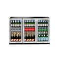 Artusi AOF3S triple door outdoor beverage chiller in an outdoor setting