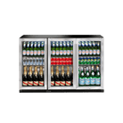 Artusi AOF3S triple door outdoor beverage chiller in an outdoor setting