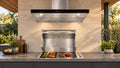 Artusi ACH9BBQB BBQ hood extracting smoke above a BBQ