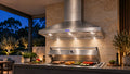 Artusi ACH12BBQB BBQ hood LED lights illuminating the cooking zone