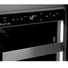 Artusi wine cellar touch control display with white interior lighting selected