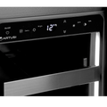 Artusi wine cellar touch control display with white interior lighting selected