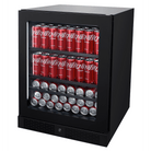Artusi ABC142BV beverage cooler angled view stocked with cans
