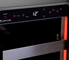 Artusi AWC37BV touch control display close-up with amber interior lighting