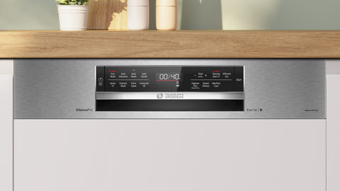 Bosch SBI8ECS01A Series 8 Stainless Steel 60cm Wide Semi-Integrated Dishwasher