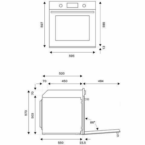 Bertazzoni Ex-Display F6011MODPLZ Modern Series 60cm Electric Pyro Built-In Oven with LCD Display