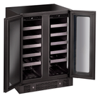 Artusi AWC36BV wine cellar with both glass doors open at an angle