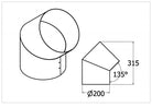 Qasair DR-200/45 (119) 200 Bend 45