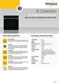 Whirlpool W7OM44S1PBLAUS 60cm Multi-Function Self Clean Electric Oven in Black