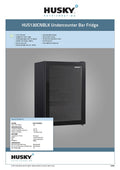 Husky HUS130CNBLK 130L Glass Door Bar Fridge in Black