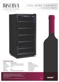 Husky HUSWS72SMBZY Riserva 240L Single Zone Wine Fridge in Black