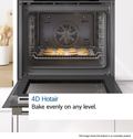 Bosch HRG776MB1A Series 8 Black Glass 60cm Wide Built-In Oven With Steam Function