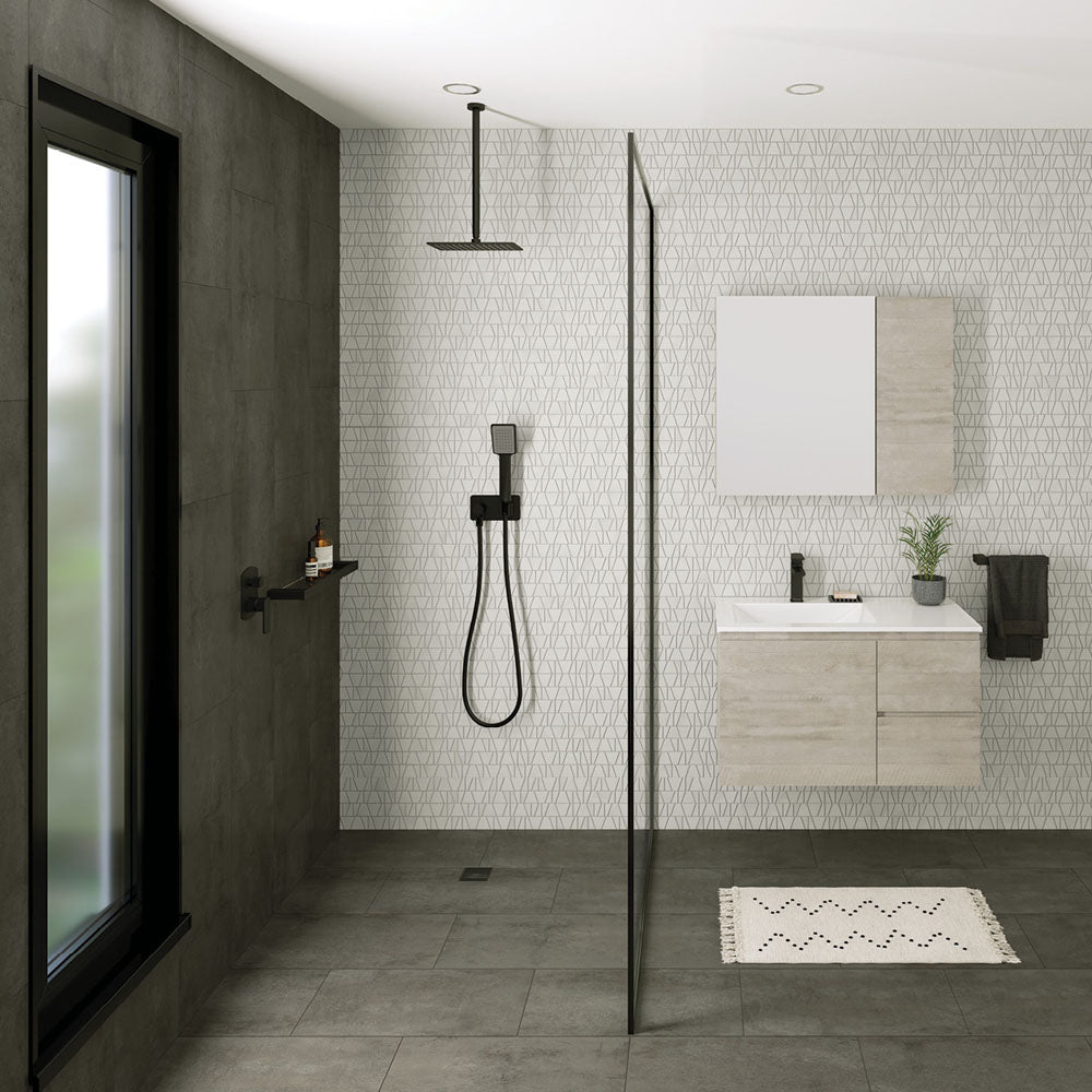Fienza Round Shower Dropper 300mm - Matte Black view 2