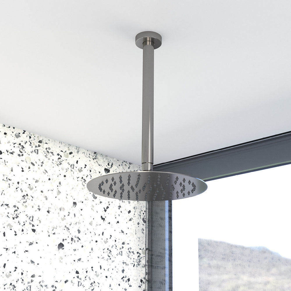 Fienza Round Shower Dropper 300mm - Gun Metal view 2