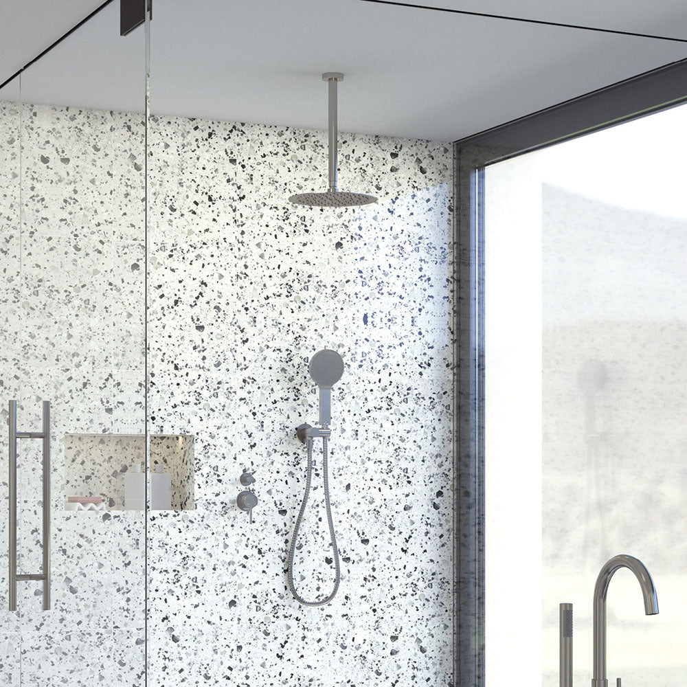 Fienza Round Shower Dropper 300mm - Gun Metal view 3