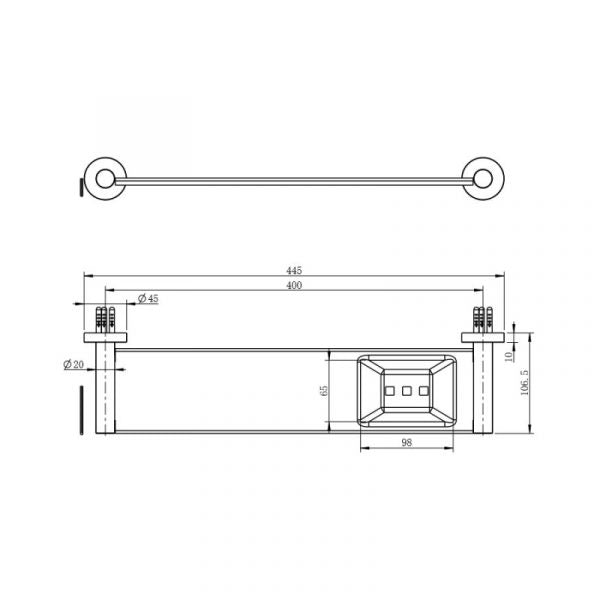 Innova 50904BK Nirvana 400mm Matte Black Metal Shower Shelf – 8Appliances