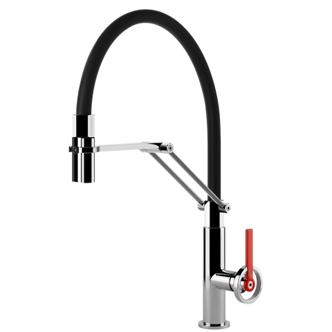 Gessi 60205 Officine V Goose Neck Semi-Professional Spray Mixer