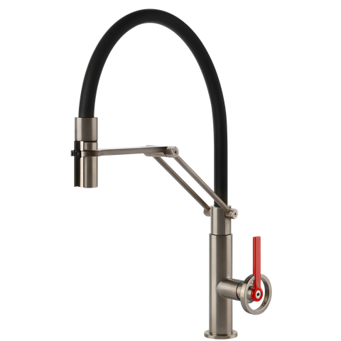 Gessi 60205 Officine V Goose Neck Semi-Professional Spray Mixer