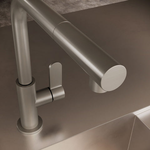 Gessi 60537#239 Acciaio Right Angle Pull Out Mixer
