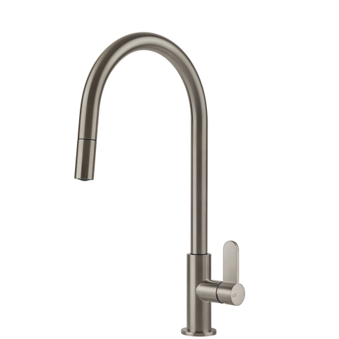 Gessi 60542#239 Acciaio Goose Neck Pull-Out Mixer