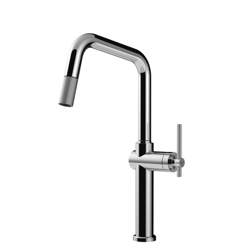 Gessi 60652 Habito Square Goose Neck Pull Out Mixer