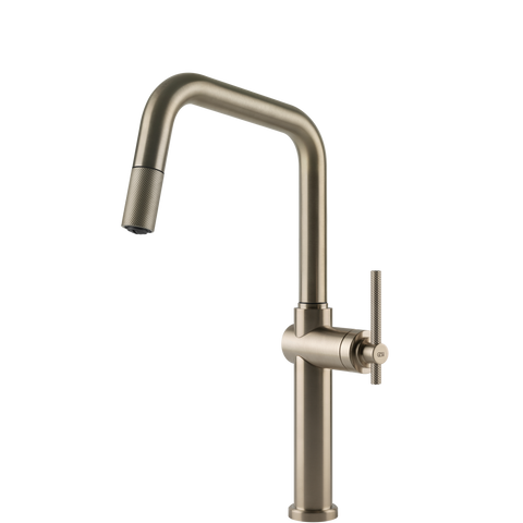Gessi 60652 Habito Square Goose Neck Pull Out Mixer
