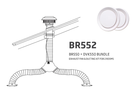 Schweigen BR552 Silent Exhaust Fan Bundle for 2 Rooms
