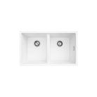 Fienza Kuro Granite 29L/29L Double Bowl Kitchen Sink in Matte White 68613W