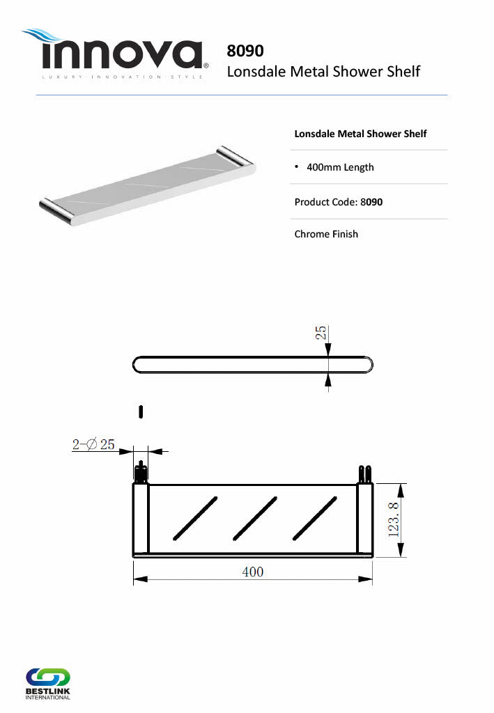 Innova 8090 Element Metal Shower Shelf – 8Appliances