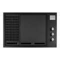 Artusi ABBQ2MB 80cm built-in gas BBQ in matte black, front view