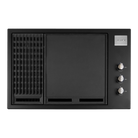 Artusi ABBQ2MB 80cm built-in gas BBQ in matte black, front view