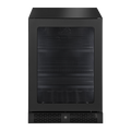 Artusi ABC142BV 60cm 127 can undercounter beverage cooler in black, front view