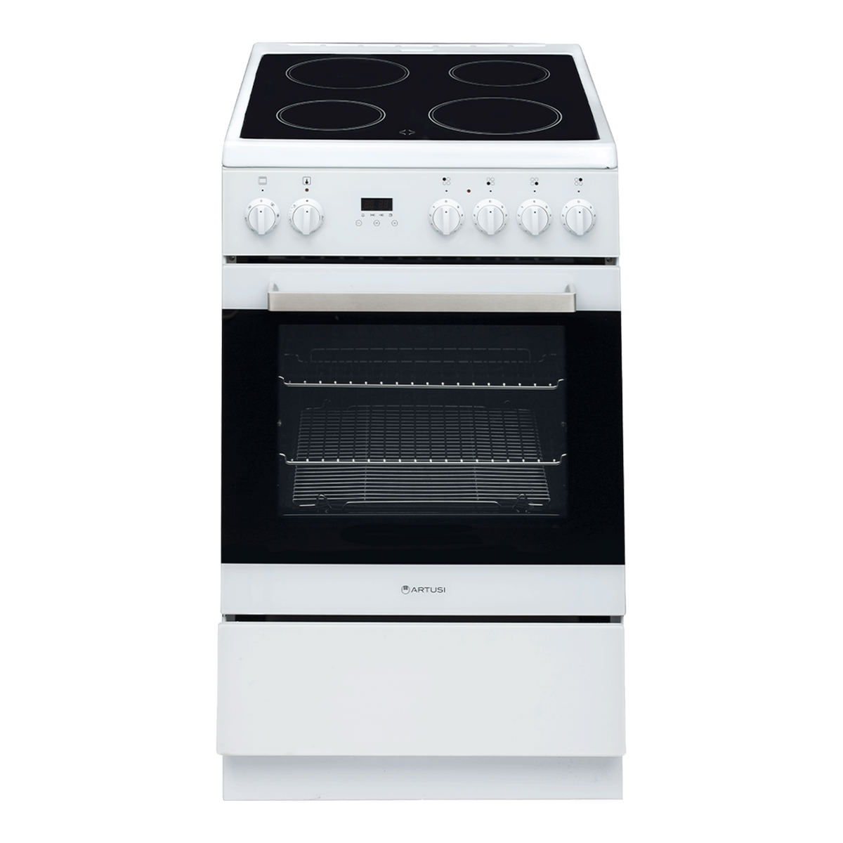 Artusi AFC547W 54cm white freestanding electric cooker with ceramic cooktop