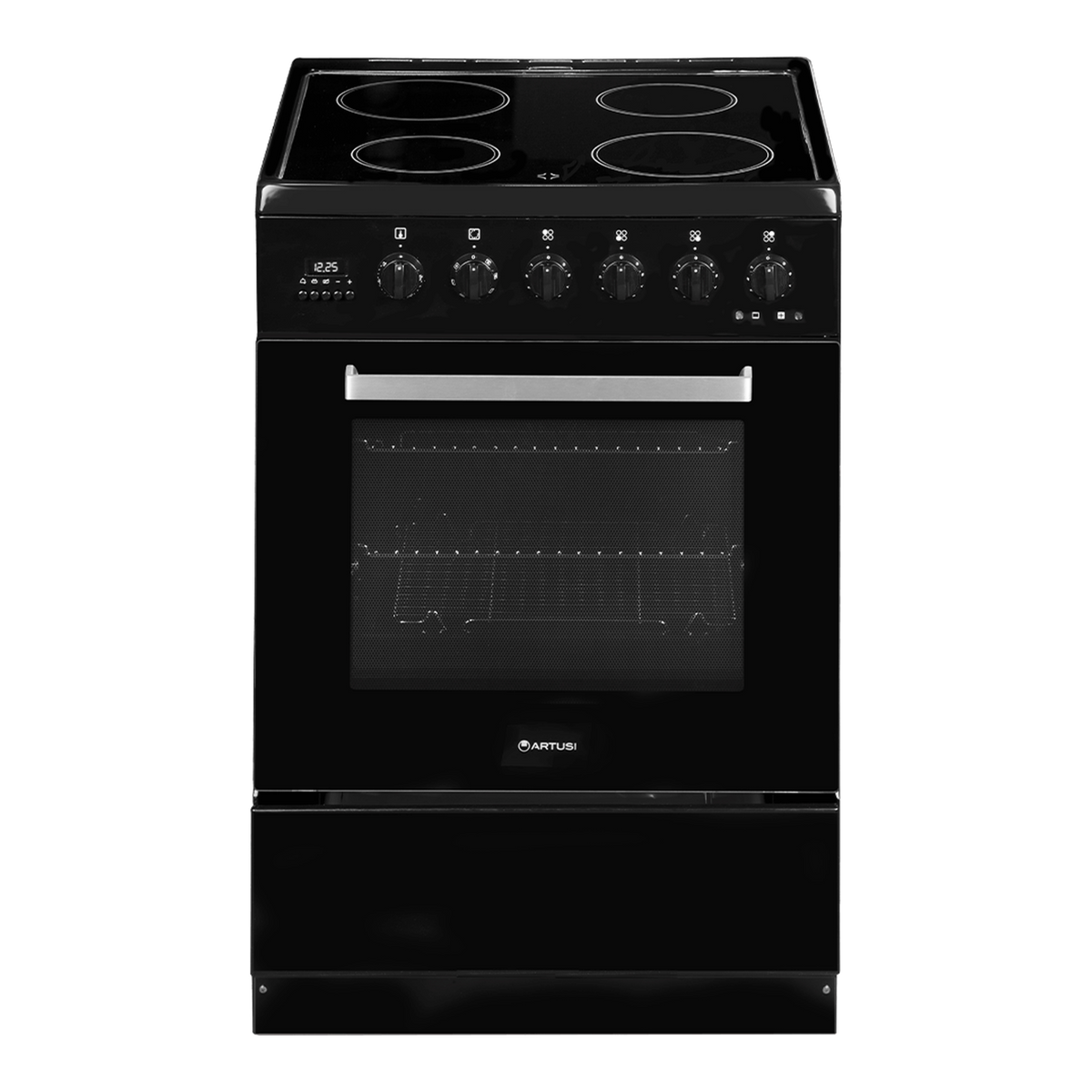 Artusi AFC607B 60cm Freestanding Electric Cooker in Gloss Black