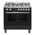 Artusi AFG915B/1 90cm freestanding dual fuel cooker in black