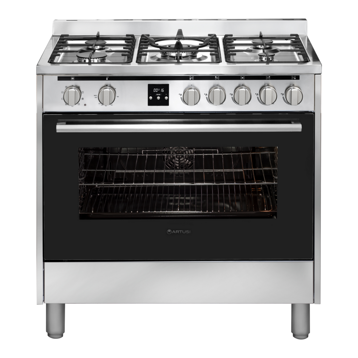 Artusi AFG915X/1 90cm freestanding dual fuel cooker in stainless steel