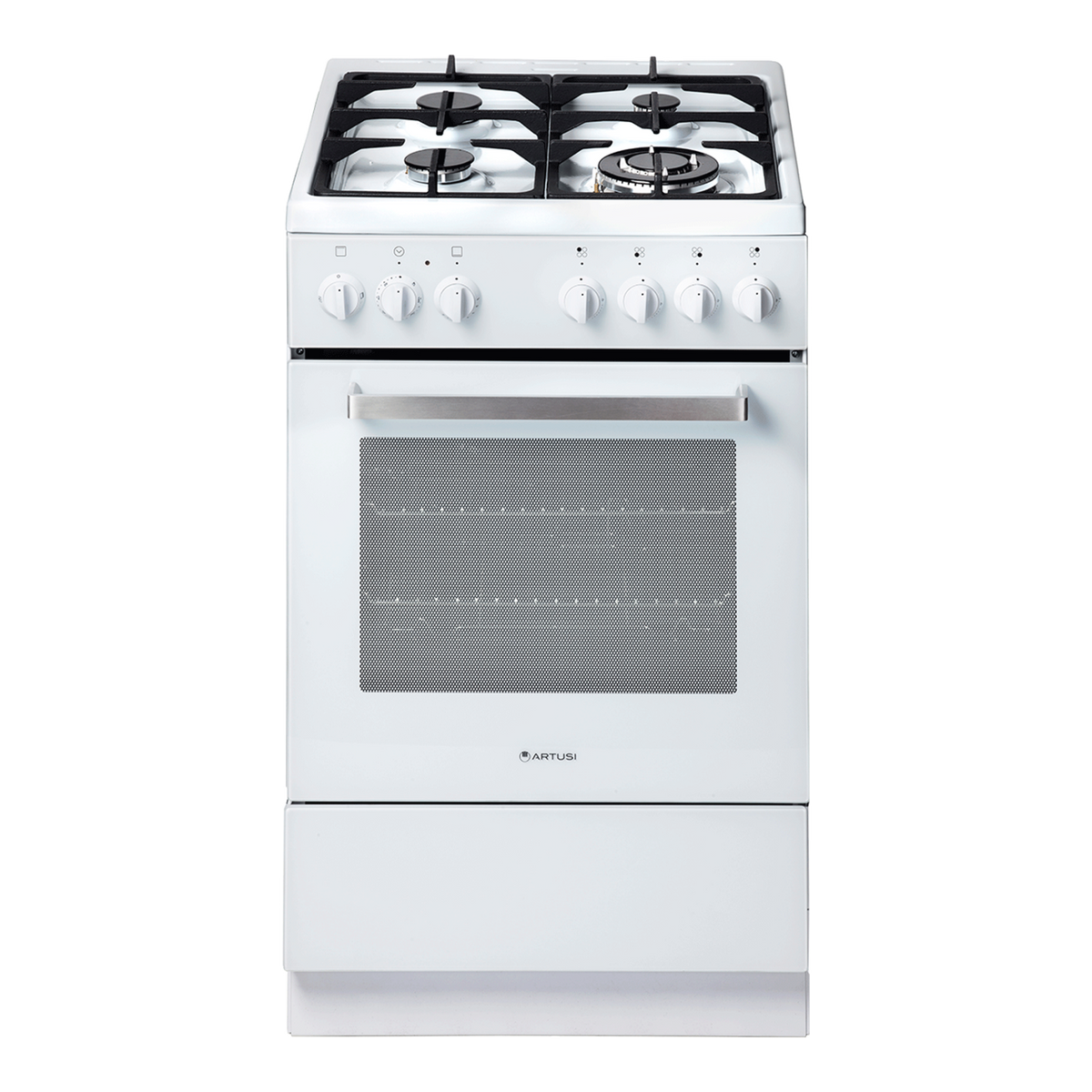 Artusi AFGG54W 54cm white freestanding gas cooker with 4 gas burners