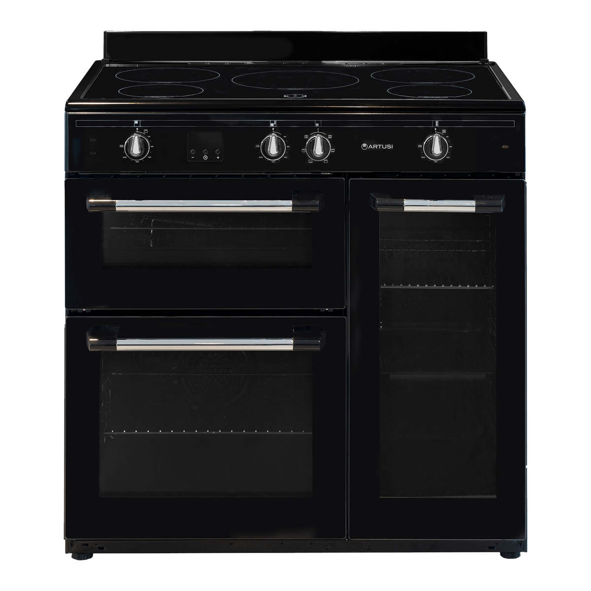 Artusi AFIR935B 90cm Freestanding Induction Cooker With 3 Electric Ovens - Black