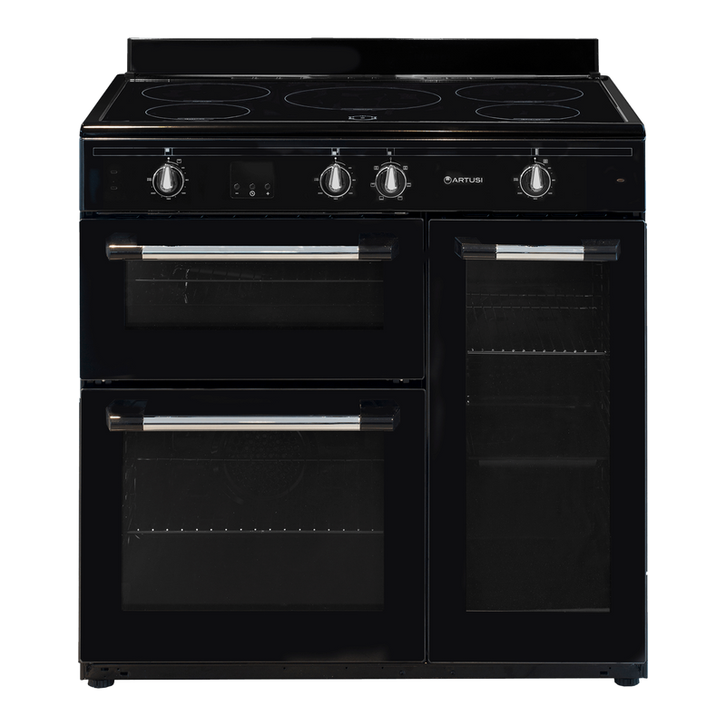 Artusi AFIR935B 90cm Freestanding Induction Cooker With 3 Electric Ovens - Black