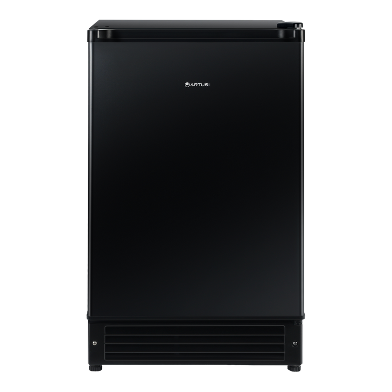 Artusi AIM4009B freestanding ice maker in matte black, front view