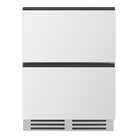 Artusi AUBF620X 97 can dual drawer underbench beverage chiller, front view of the two drawers
