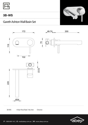 Gareth Ashton New In Box Clearance 3B-WS Lucia Wall Basin Set