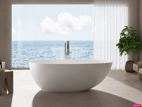 Kaskade VX03-1700 Alice Freestanding Egg-Shaped Stone Bath