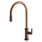 Armando Vicario Urban D pull-out kitchen mixer in Natural Brass