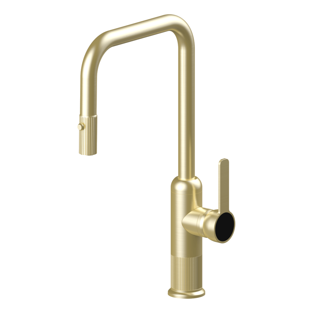 Armando Vicario 400782-LG-LF Lumiere Pull-Out Dual Spray Kitchen Mixer - Light Gold