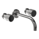 Armando Vicario 500684 Lead Free Lumiere Three-Piece Wall Basin Mixer Set in Black Brushed Nickel
