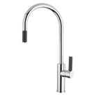 Armando Vicario LUZ-1 Chrome Lead Free Gooseneck Pull-Out Kitchen Mixer